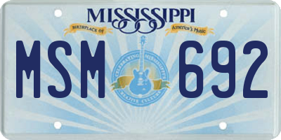 MS license plate MSM692