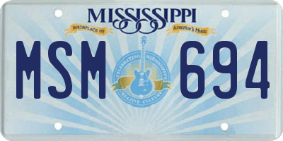MS license plate MSM694