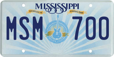 MS license plate MSM700