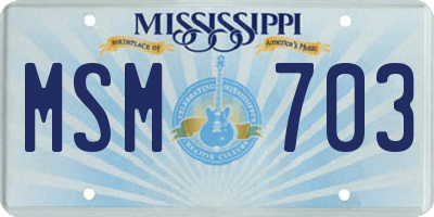 MS license plate MSM703