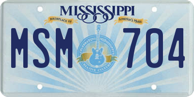 MS license plate MSM704