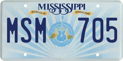 MS license plate MSM705