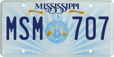 MS license plate MSM707