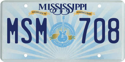 MS license plate MSM708