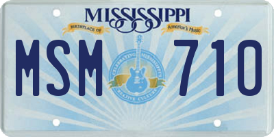 MS license plate MSM710