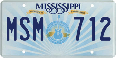 MS license plate MSM712