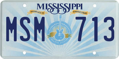 MS license plate MSM713