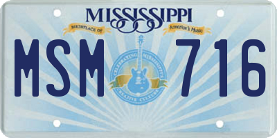 MS license plate MSM716