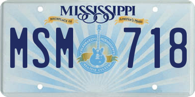 MS license plate MSM718