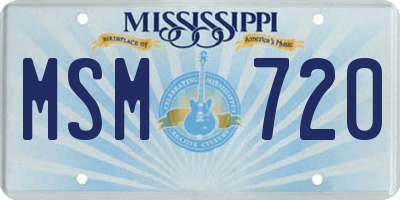 MS license plate MSM720