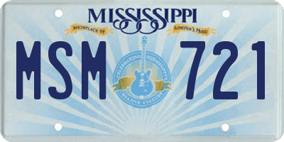 MS license plate MSM721