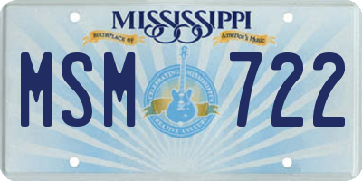 MS license plate MSM722