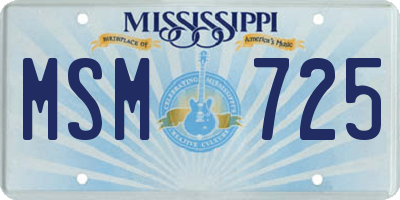 MS license plate MSM725