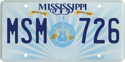 MS license plate MSM726