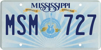 MS license plate MSM727