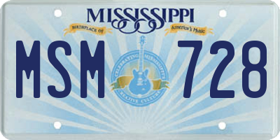 MS license plate MSM728