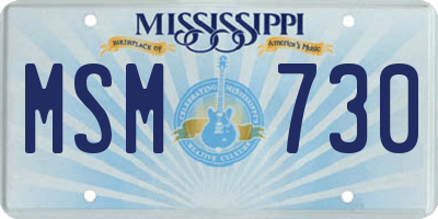 MS license plate MSM730