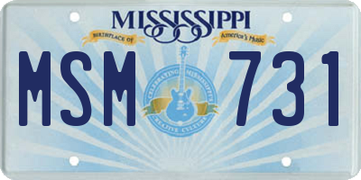 MS license plate MSM731
