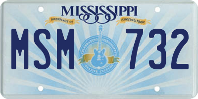 MS license plate MSM732