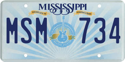 MS license plate MSM734