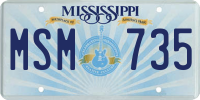 MS license plate MSM735