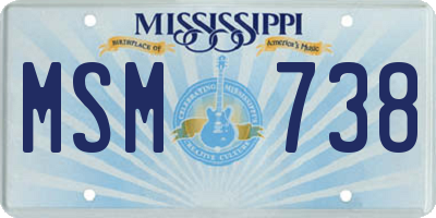 MS license plate MSM738
