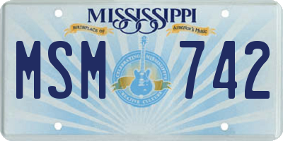 MS license plate MSM742