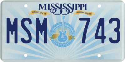 MS license plate MSM743