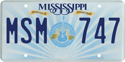 MS license plate MSM747