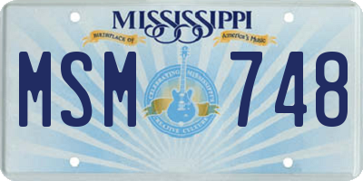 MS license plate MSM748