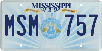 MS license plate MSM757