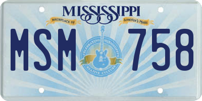 MS license plate MSM758