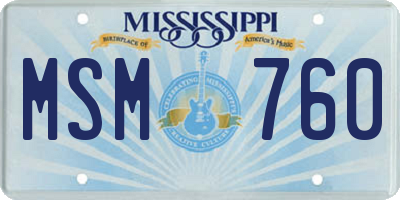 MS license plate MSM760