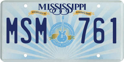 MS license plate MSM761