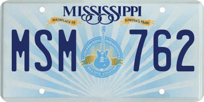 MS license plate MSM762