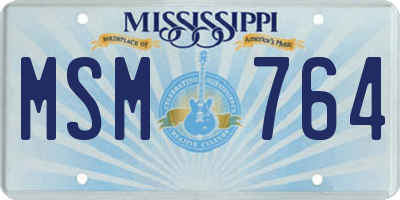 MS license plate MSM764