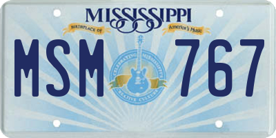 MS license plate MSM767