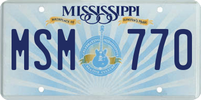 MS license plate MSM770