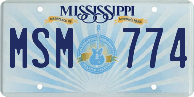 MS license plate MSM774