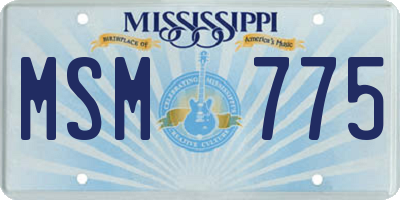 MS license plate MSM775