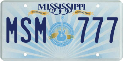 MS license plate MSM777
