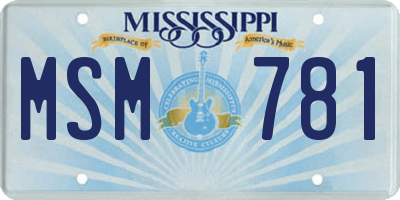 MS license plate MSM781
