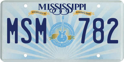 MS license plate MSM782