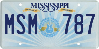 MS license plate MSM787