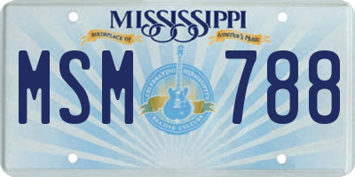 MS license plate MSM788