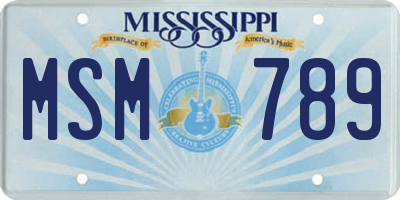 MS license plate MSM789