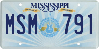 MS license plate MSM791