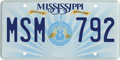 MS license plate MSM792