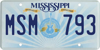 MS license plate MSM793