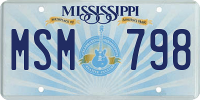 MS license plate MSM798